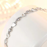 925 Silver Heart Cut Created Moissanite Diamond Bracelet