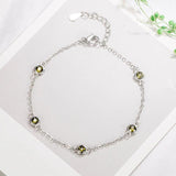 925 Silver Multicolour Moissanite Gemstone Chain Bracelet Bangle