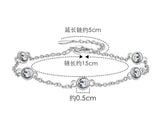 925 Silver Multicolour Moissanite Gemstone Chain Bracelet Bangle