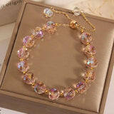 Temperament Crystal Beaded Bracelet for Women Summer Charm Girls Dress Jewelry
