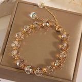 Temperament Crystal Beaded Bracelet for Women Summer Charm Girls Dress Jewelry