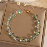 Temperament Crystal Beaded Bracelet for Women Summer Charm Girls Dress Jewelry