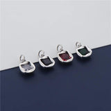Zircon Square Diamond Pendant Silver Necklace Pendant