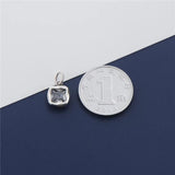 Zircon Square Diamond Pendant Silver Necklace Pendant