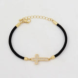 Colorful Cross Heart Charm Bracelet with Zirconia
