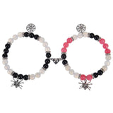 Spider Couple Bracelets for Women Spider Web Crystal Beads Bracelet