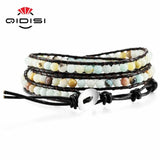 Leather Bracelet Bangle Cuff Rope for Women Boys Kids 4MM Beads