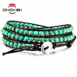 Leather Bracelet Bangle Cuff Rope for Women Boys Kids 4MM Beads