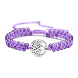 Natural Stone Yoga Wrap Bracelet Amethyst Tree of Life Charm