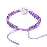 Natural Stone Yoga Wrap Bracelet Amethyst Tree of Life Charm