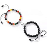 Retro Romantic Couple Pair Stone Beads Magnet Bracelet Gift