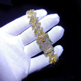 TopBling Iced Out Cuban Link Chain Bracelet Rhinestone Hip Hop Jewelry