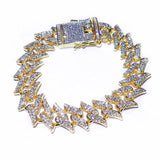TopBling Iced Out Cuban Link Chain Bracelet Rhinestone Hip Hop Jewelry