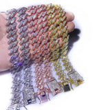 TopBling Iced Out Cuban Link Chain Bracelet Rhinestone Hip Hop Jewelry
