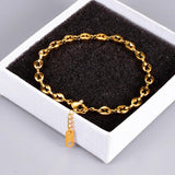 Stainless Steel Pig Nose Coffee Beans Chain Bracelet