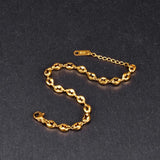 Stainless Steel Pig Nose Coffee Beans Chain Bracelet