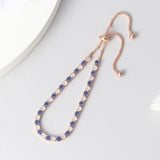 925 Silver 18K Rose Multi Zircon Bracelet Wedding Crystal Charm Jewelry