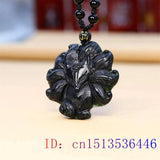 Jade Nine Tailed Fox Pendant Necklace Gemstone Chinese for Women Men Vintage