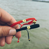 Heart Charm Couple Bracelet Custom Letter Magnetic Red Rope