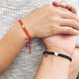 Heart Charm Couple Bracelet Custom Letter Magnetic Red Rope