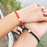 Heart Charm Couple Bracelet Custom Letter Magnetic Red Rope