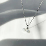 925 Silver Zircon Pearl Cherry Necklace for Women Party Gift