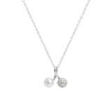 925 Silver Zircon Pearl Cherry Necklace for Women Party Gift