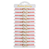 12pcs Red Rope Chain Bracelet Set Silver Infinity Love Charms