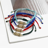 Hollow Copper Bead Bracelet Braided Rope Adjustable Bracelet