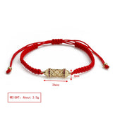 Hollow Copper Bead Bracelet Braided Rope Adjustable Bracelet