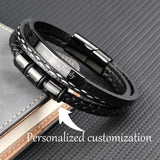 Customized Leather Bracelet for Men Women Personalized Letter Name Wristband