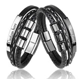 Customized Leather Bracelet for Men Women Personalized Letter Name Wristband