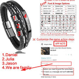 Customized Leather Bracelet for Men Women Personalized Letter Name Wristband
