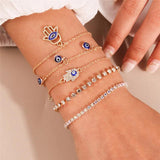 Bohemian Crystal Lucky Eye Bracelets Bangle For Women