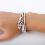 Charm Crystal Hand Beads Bracelet Women Fatima Hand Elastic Bracelet Bangle Boho