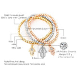 Charm Crystal Hand Beads Bracelet Women Fatima Hand Elastic Bracelet Bangle Boho