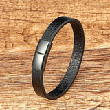 Leather Couple Bracelet Chain Bangle Stainless Steel Jewelry