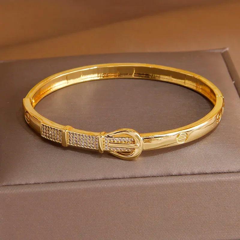 Crystal Belt Shaped Bangles for Women