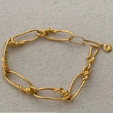 Vintage Twisted Pattern Bracelet Minimalist Link Chain Jewelry