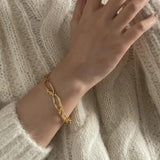 Vintage Twisted Pattern Bracelet Minimalist Link Chain Jewelry