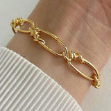 Vintage Twisted Pattern Bracelet Minimalist Link Chain Jewelry