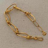 Vintage Twisted Pattern Bracelet Minimalist Link Chain Jewelry