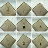 Green Water Drop Necklace Butterfly Pendant