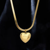 Love Heart Necklace for Women Snake Chain Party Accessories