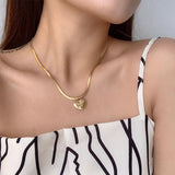 Love Heart Necklace for Women Snake Chain Party Accessories