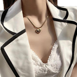 Love Heart Necklace for Women Snake Chain Party Accessories