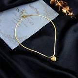 Love Heart Necklace for Women Snake Chain Party Accessories
