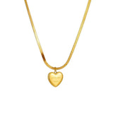 Love Heart Necklace for Women Snake Chain Party Accessories