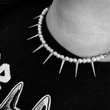 Egirl Pearl Spike Necklace DIY Stud Pendant Women Accessories