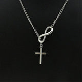 Stainless Steel Infinity Charm Cross Pendant Necklace Gift